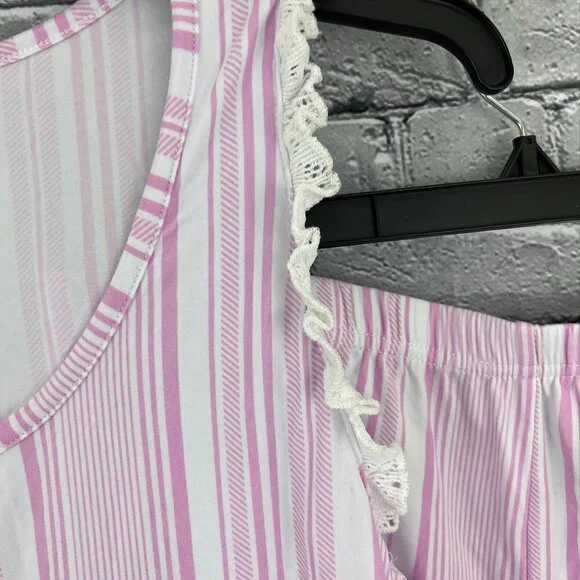 PJ Couture Pink Lace Stripe Shorty Pajamas XL NWT - Picture 2 of 6